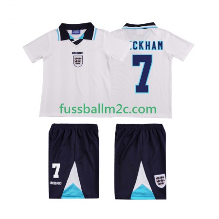 Fußballtrikots England Beckham 7 Retro Kinder Heim Trikotsatz 1996